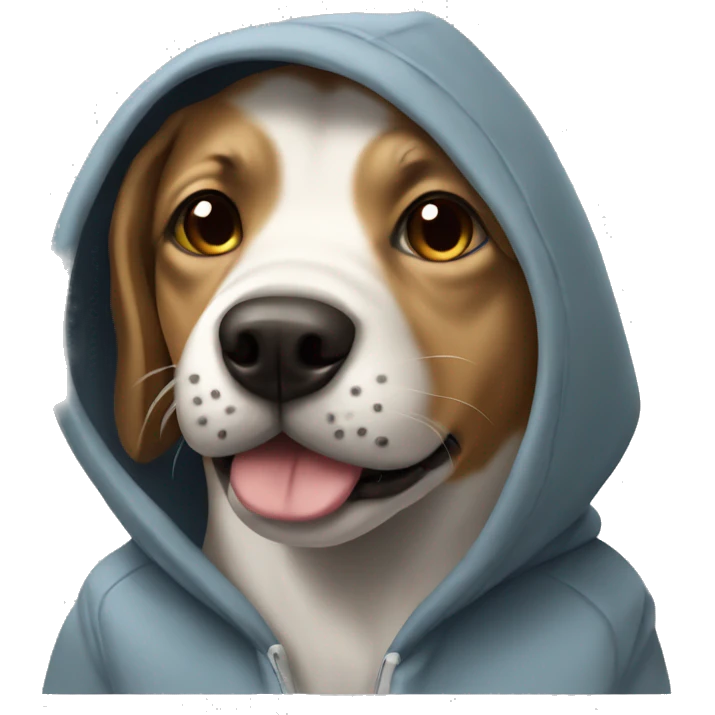 Dog wearing a hoddie  emoji