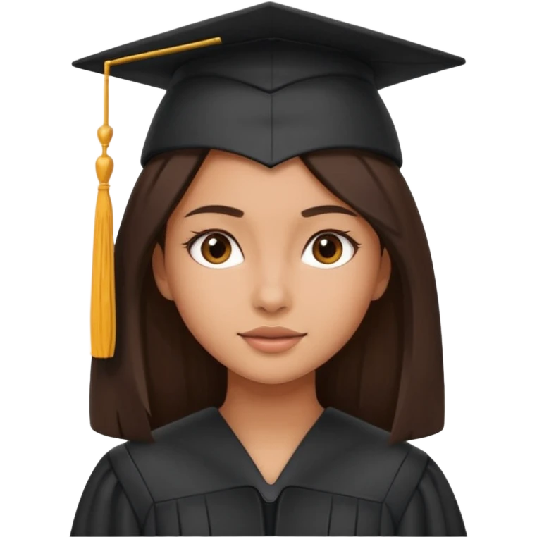 Niña graduada morena pelo liso  emoji