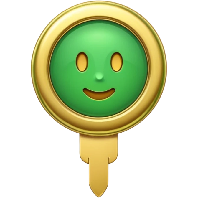 pin with golden and green colours emoji