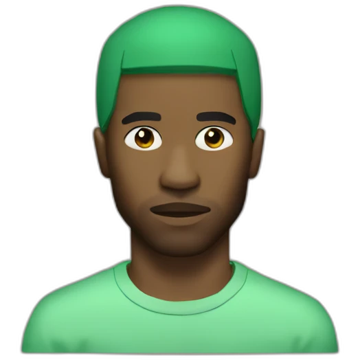 Frank ocean with green-headed emoji