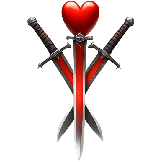 red heart with three nailed swords  emoji