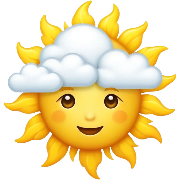 Sun with clouds  emoji