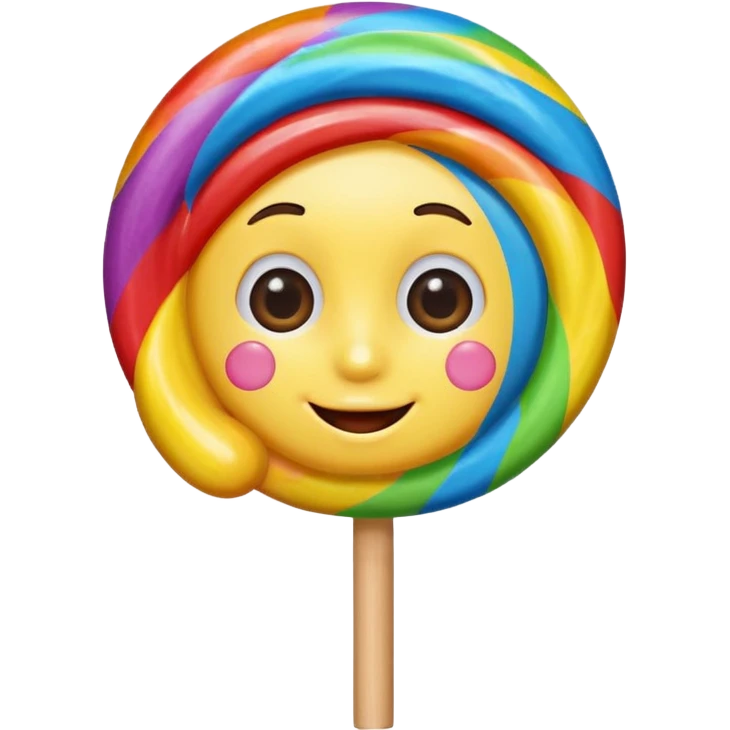 cute lollipop with eyes and mouth hair and personality emoji