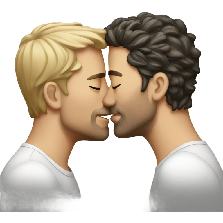 Two hot white men kissing  emoji