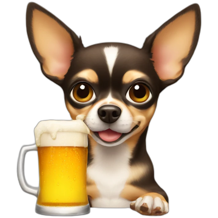 chihuahua drinks beer emoji