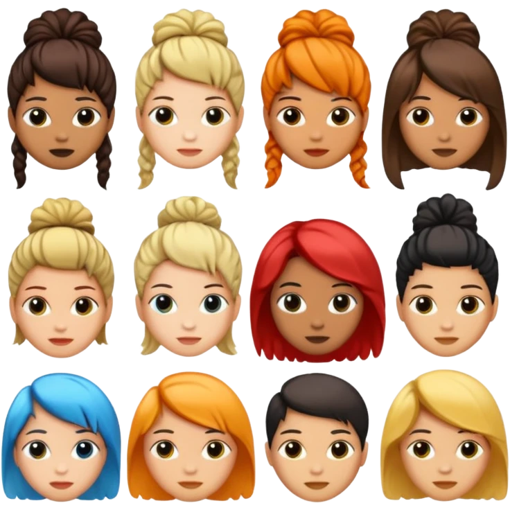 Different hairstyles emoji