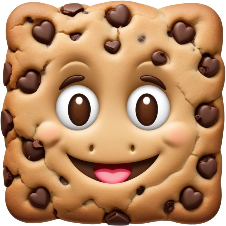 Chocolate chip cookie in love with a brownie emoji