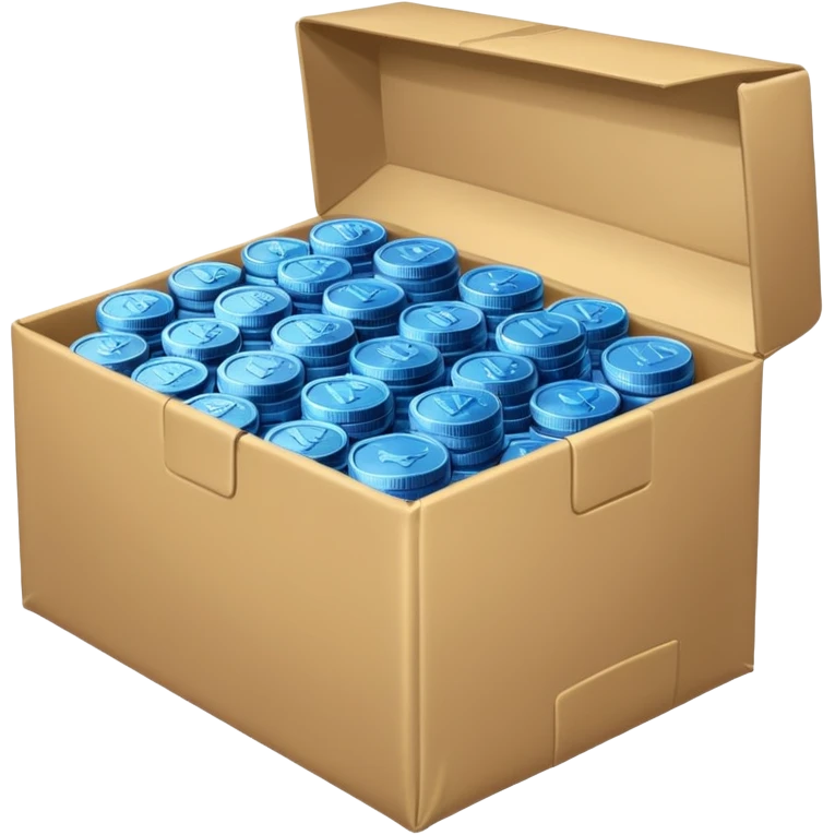 blue coins credit in a package emoji