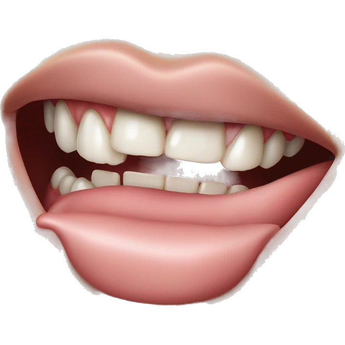 sticking out tounge with teeth, hyperrealistic emoji