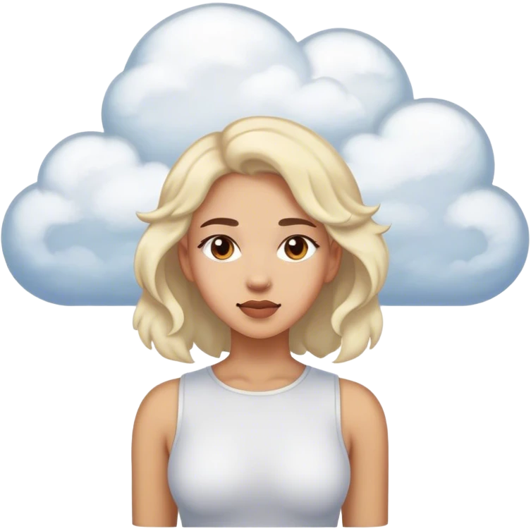 Woman’s shoulders clouds on top emoji