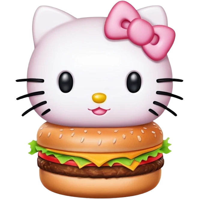 Hello kitty eating burger  emoji