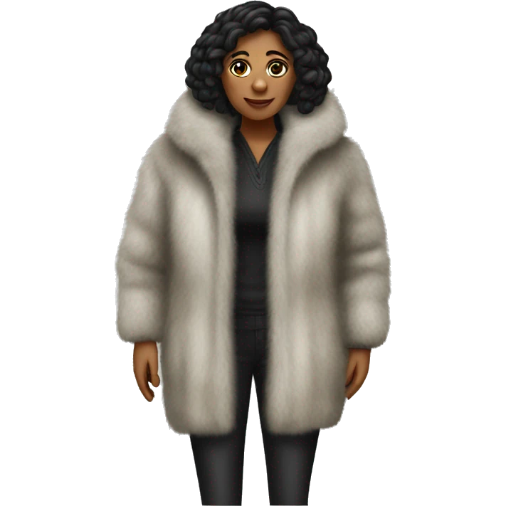 Realistic, mob, wife full body fur coat emoji
