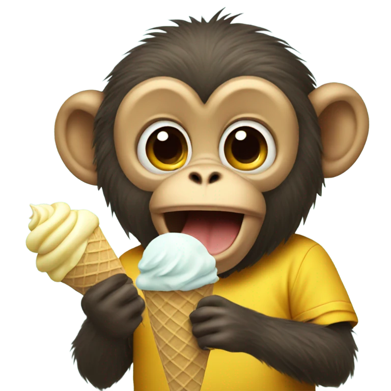 Monkey eating ice cream emoji