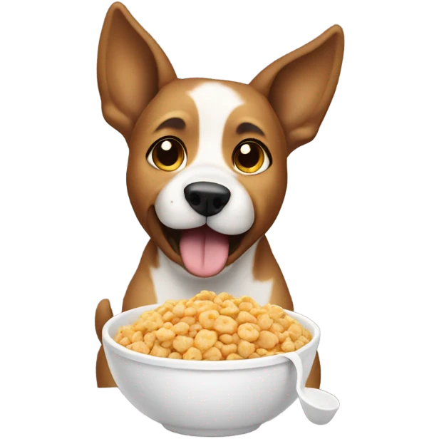 Dog eating cereal  emoji