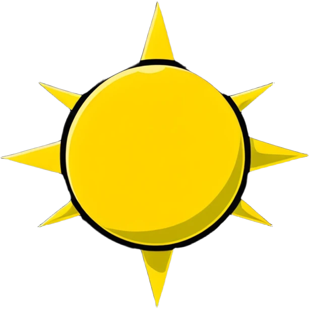 bright yellow sun with rays emoji