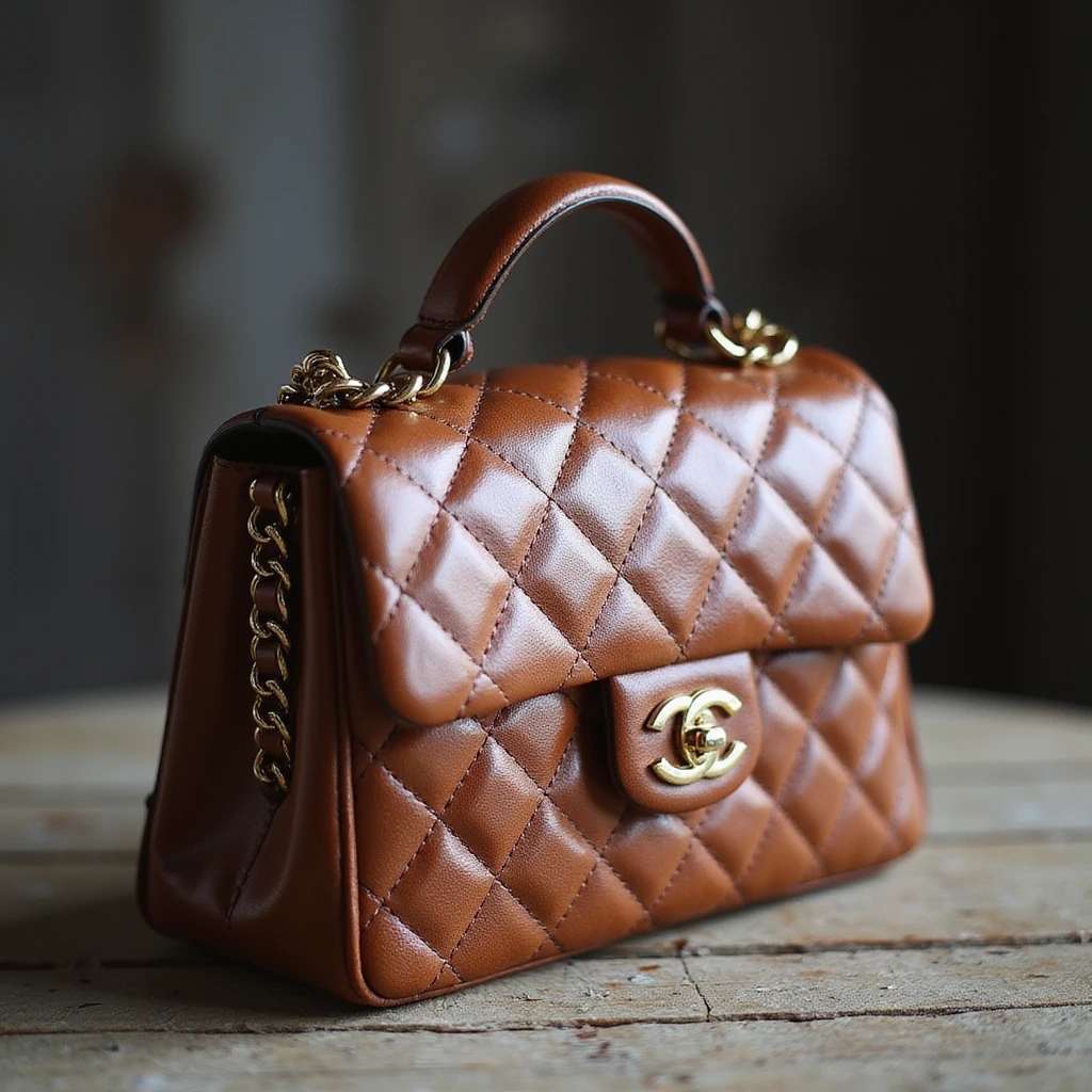 Remove background, keep only the realistic Chanel handbag, preserve leather texture, transparent background. emoji