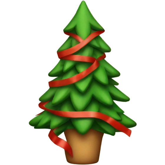 Christmas tree with red ribbon emoji