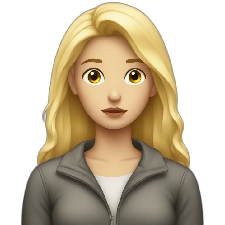 Blonde girl sad and lonely emoji