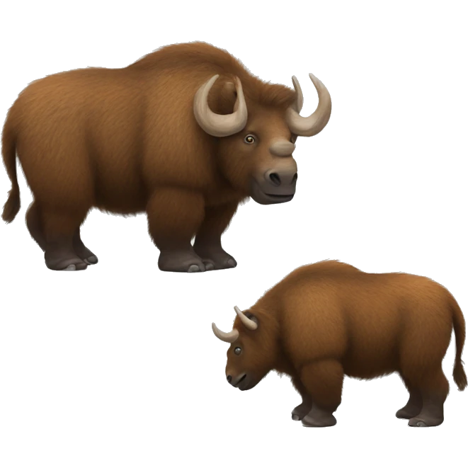 ice age Woolly Rhinoceros, mammoth fur emoji