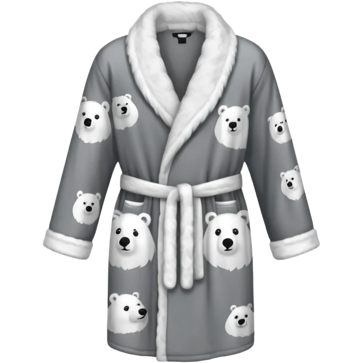 grey shower robe with polar bears emoji