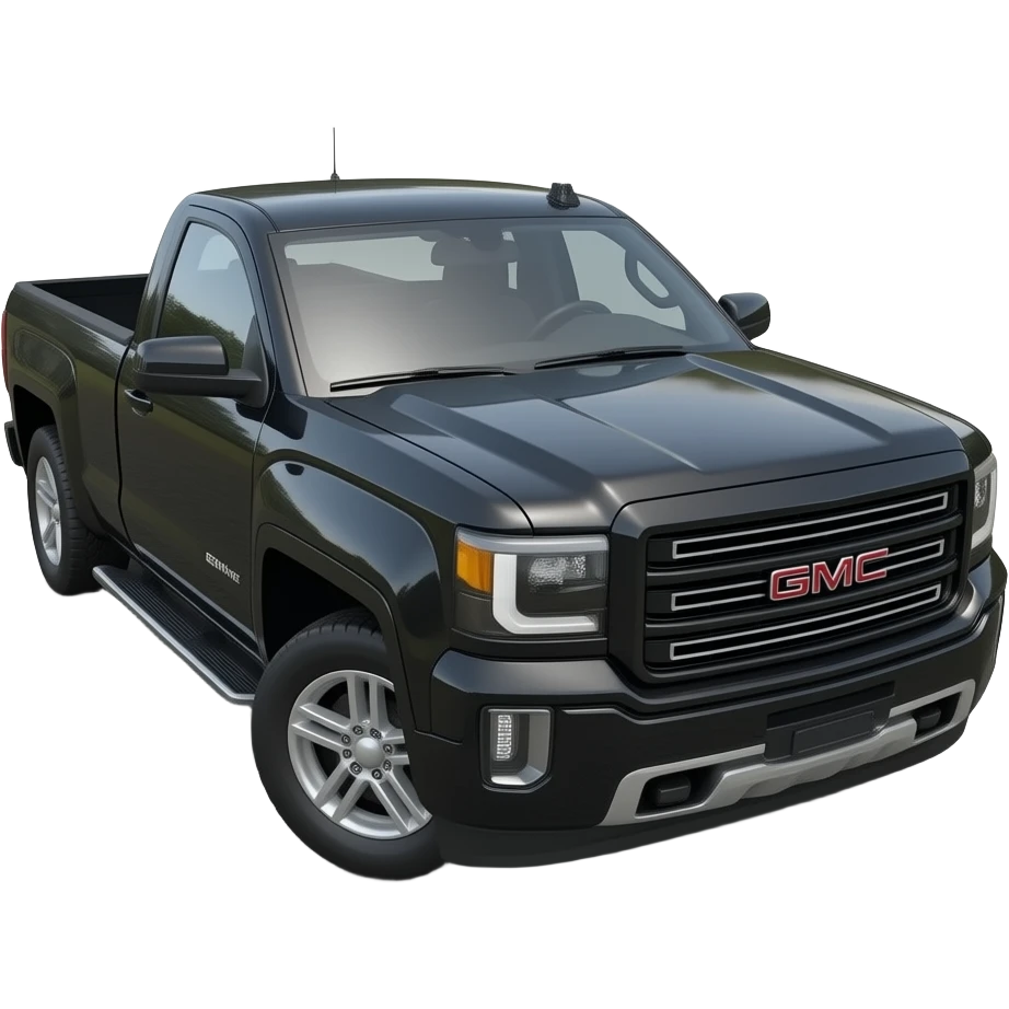 gmc sierra 2020 2 door black at angle where doors and front are shown emoji