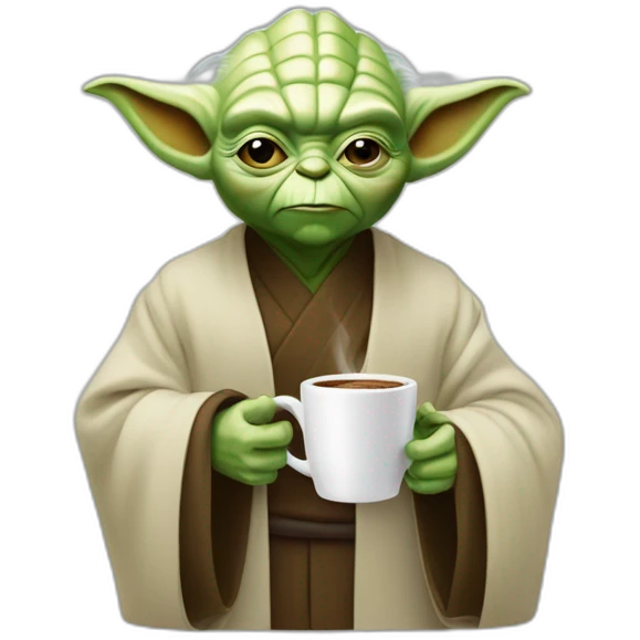 maitre yoda qui boit du café emoji