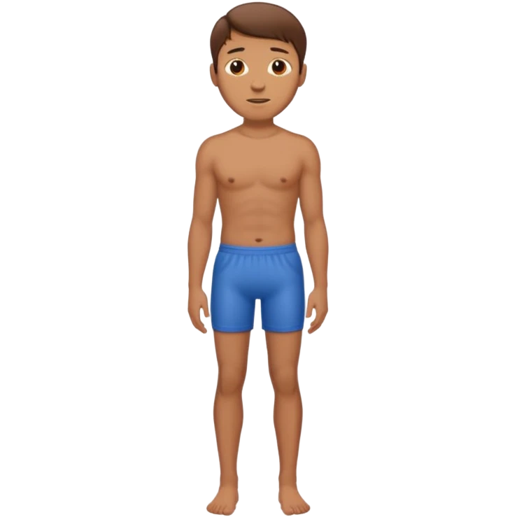 Naked man with penis between legs emoji