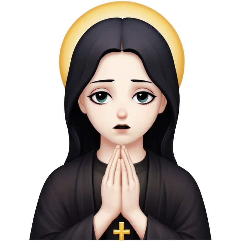 A goth Praying to jesus emoji