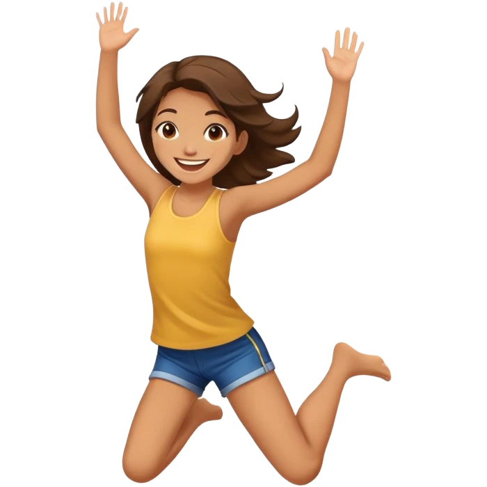 Una niña saltando emoji