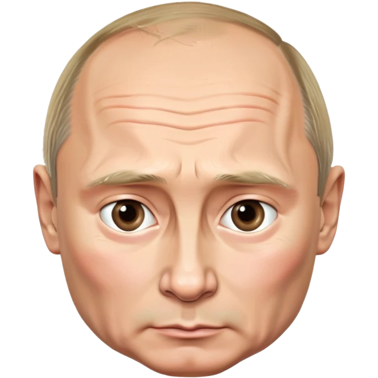 Vladimir Putin, Russian president, with stern expression emoji