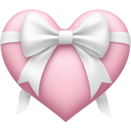 Pastel pink heart with white bow emoji