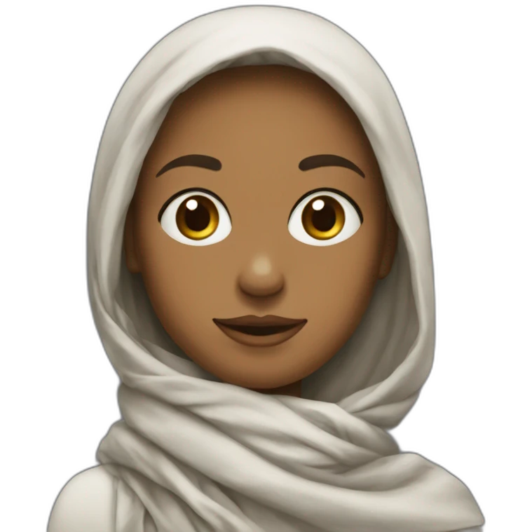 Fille avec un foulard emoji
