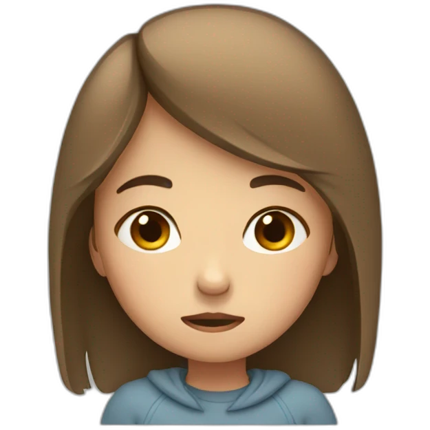 girl about to cry doing emoji