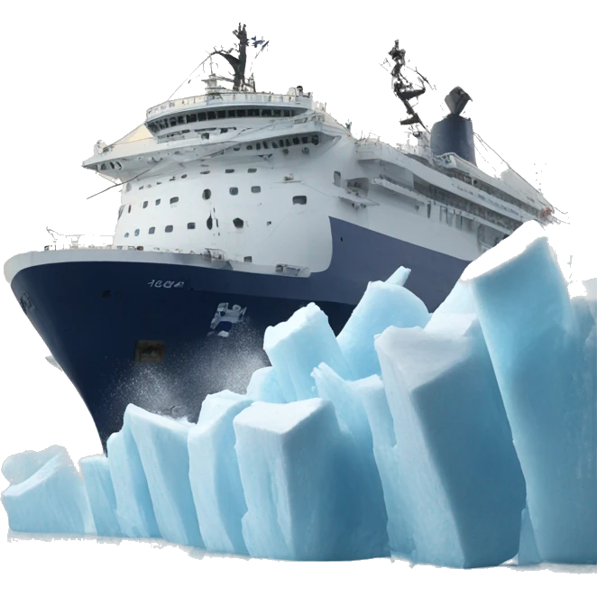 ship hitting iceber emoji