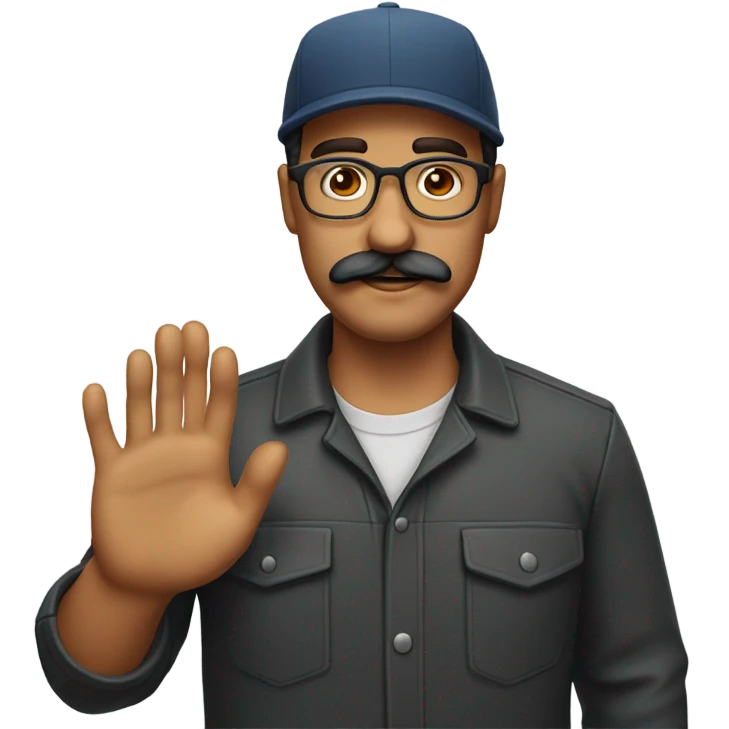 man latin mustache glasses cap  emoji