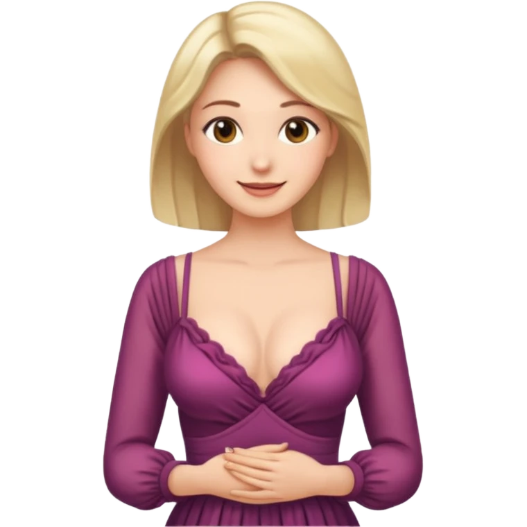 Woman in a dress with boobs falling out emoji