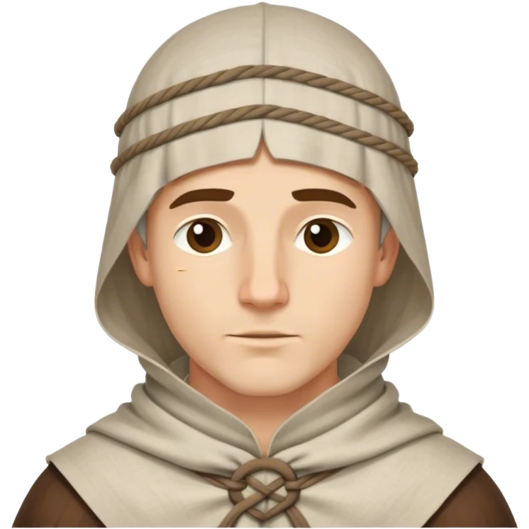 Medieval male linen coif tied under chin emoji