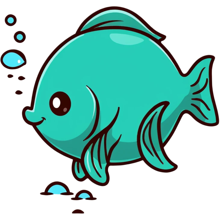 playful fish peeing emoji