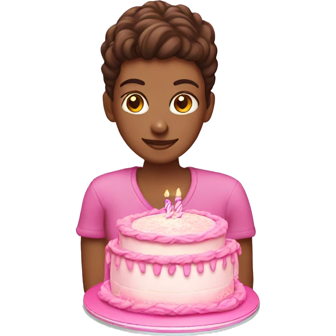 Pink cake birthday sweet 16 emoji