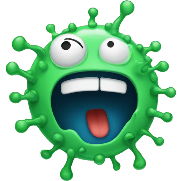 A singing bacteria emoji