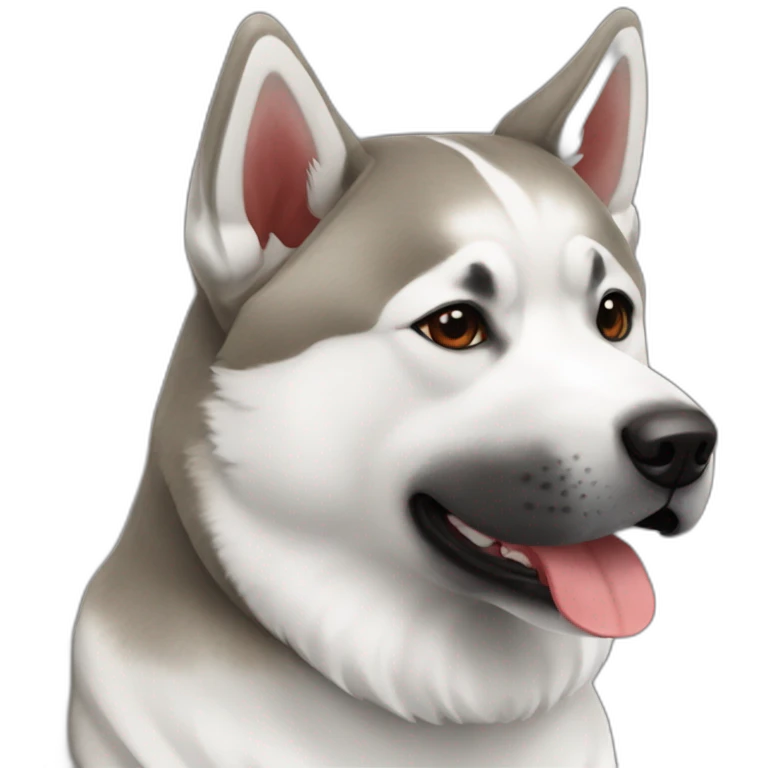Akita inu brindle grey and red emoji