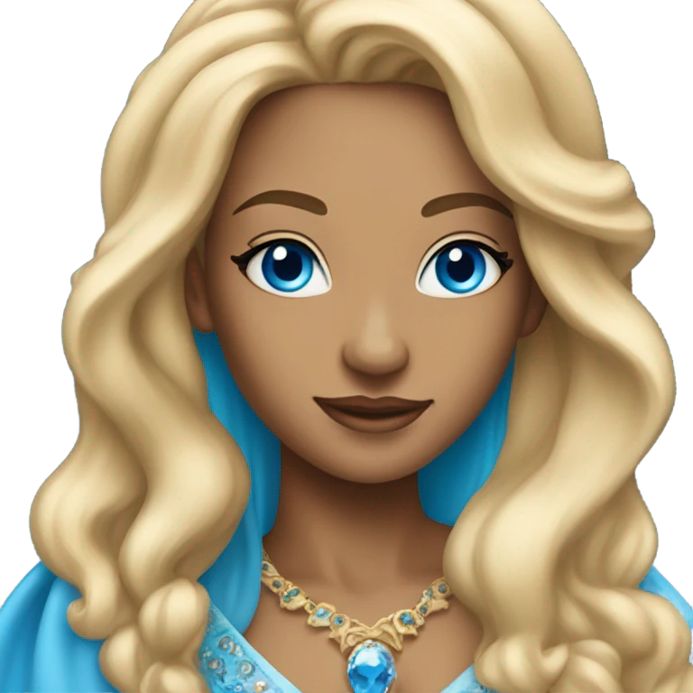 Beautiful blue eyed blonde queen emoji