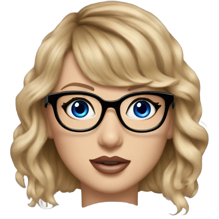 Hyper Realistic Taylor Swift, blu eyes, glasses  emoji
