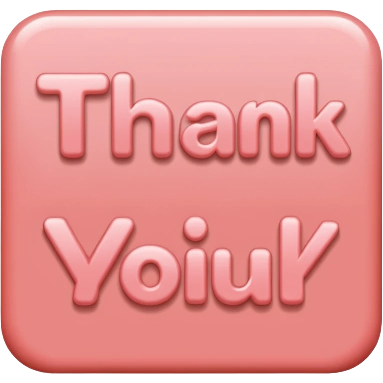 the words thank you in coral pink emoji