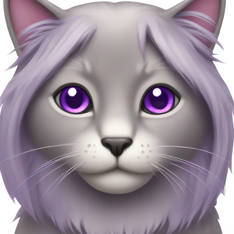 Purple long hair cat emoji