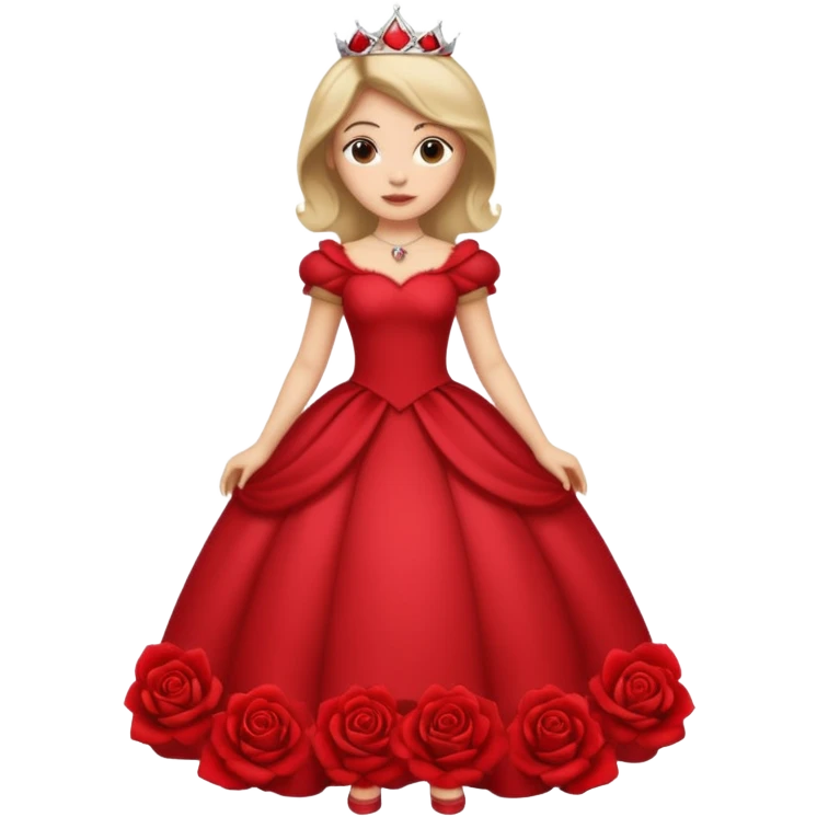 princess in a red rose dress full body emoji