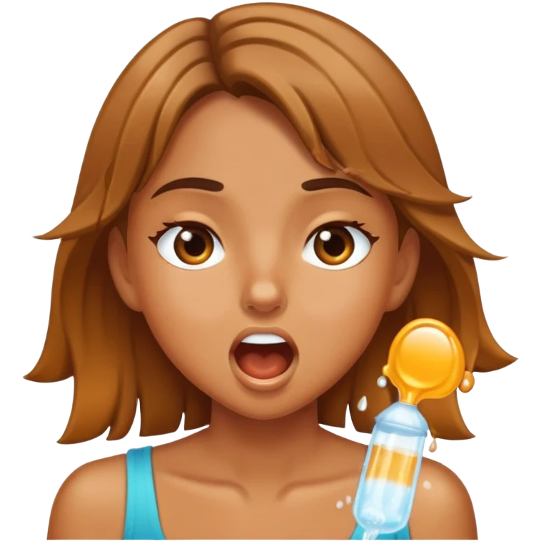Spitting tanned girl  emoji
