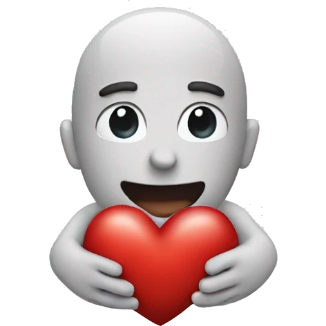 Emoji hold a heart emoji