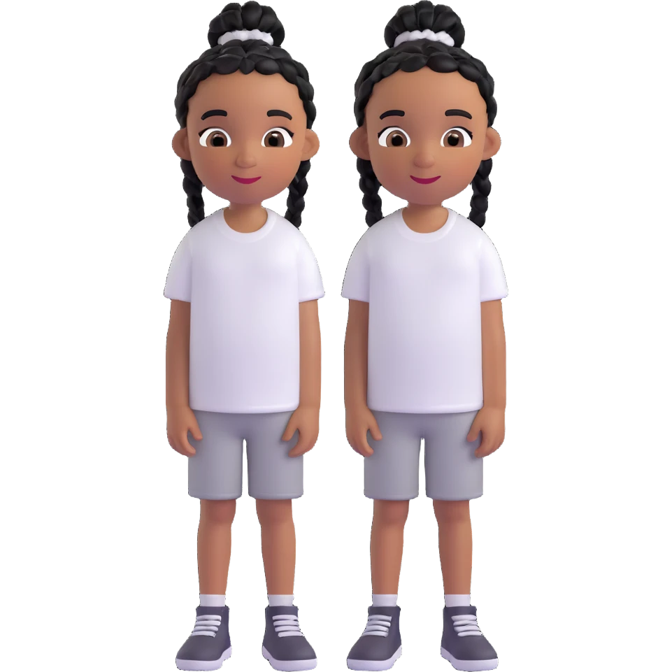 african american kid with a white tee and black braids emoji