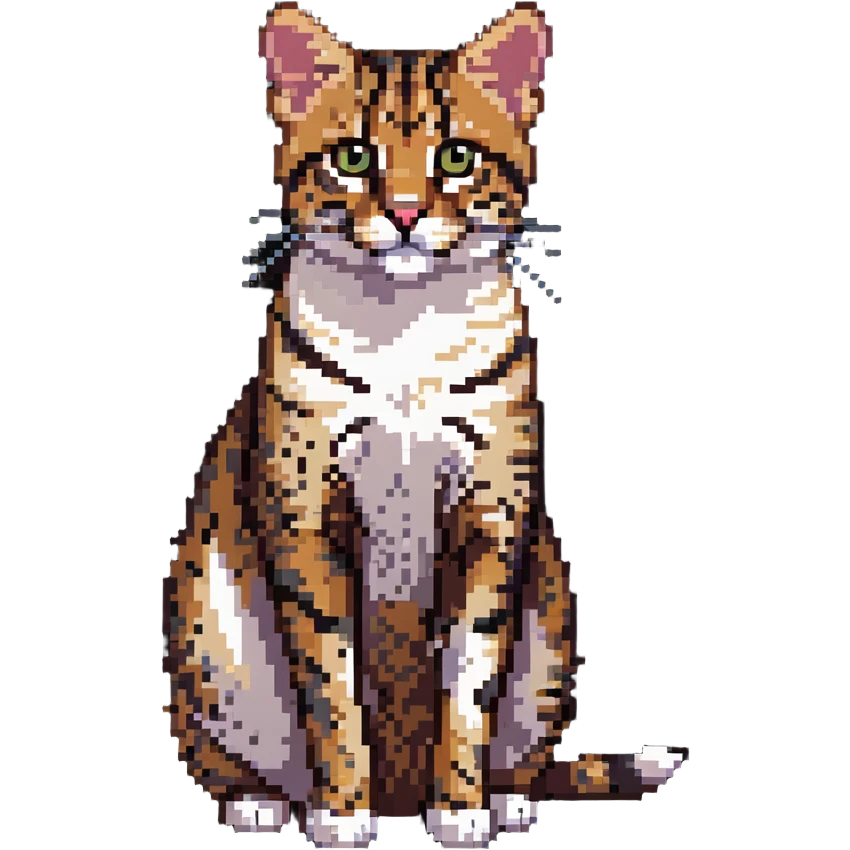 Leopard cat with spotted coat and alert posture emoji